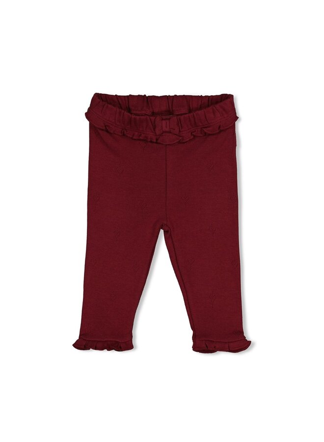 Feetje - Legging pointelle rib - My little love - Bordeaux