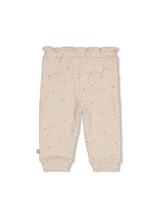 Feetje - Broek AOP - My little love - Taupe melange
