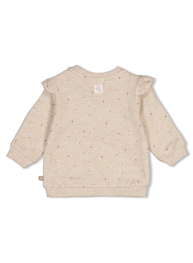 Feetje - Sweater AOP relaxed fit - My little love - Taupe melange