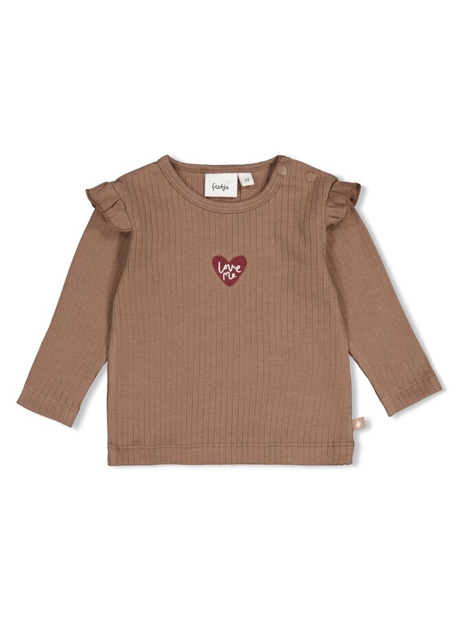 Longsleeve rib - My little love - Taupe