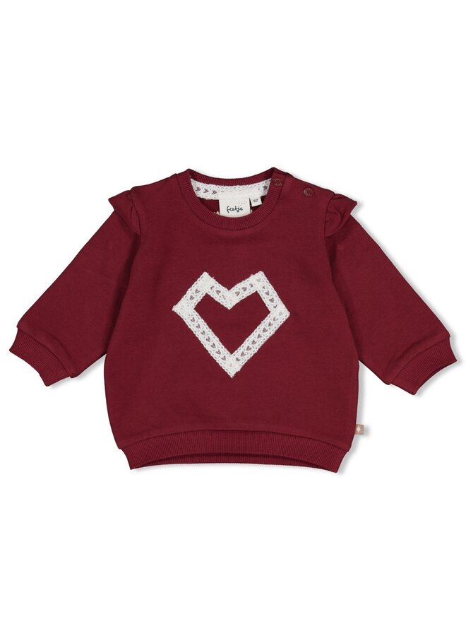 Sweater relaxed fit - My little love - Bordeaux
