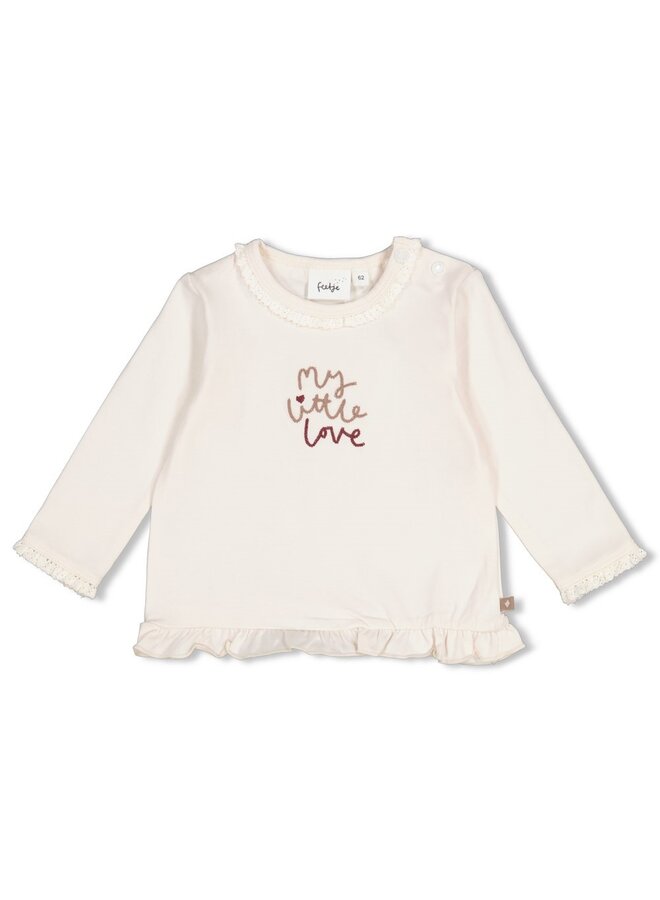 Feetje - Longsleeve ruches - My little love - Offwhite