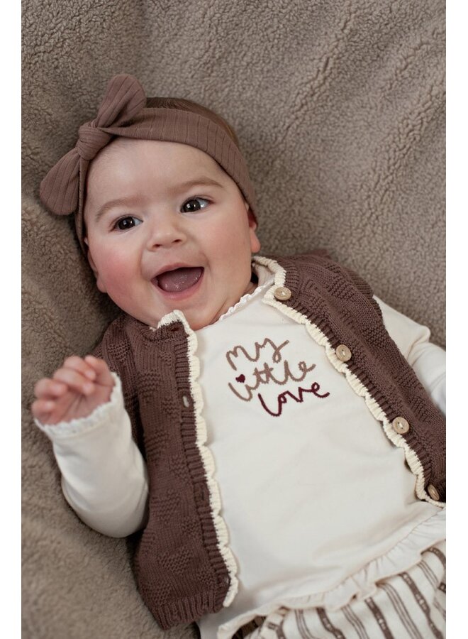 Feetje - Gilet gebreid - My little love - Taupe