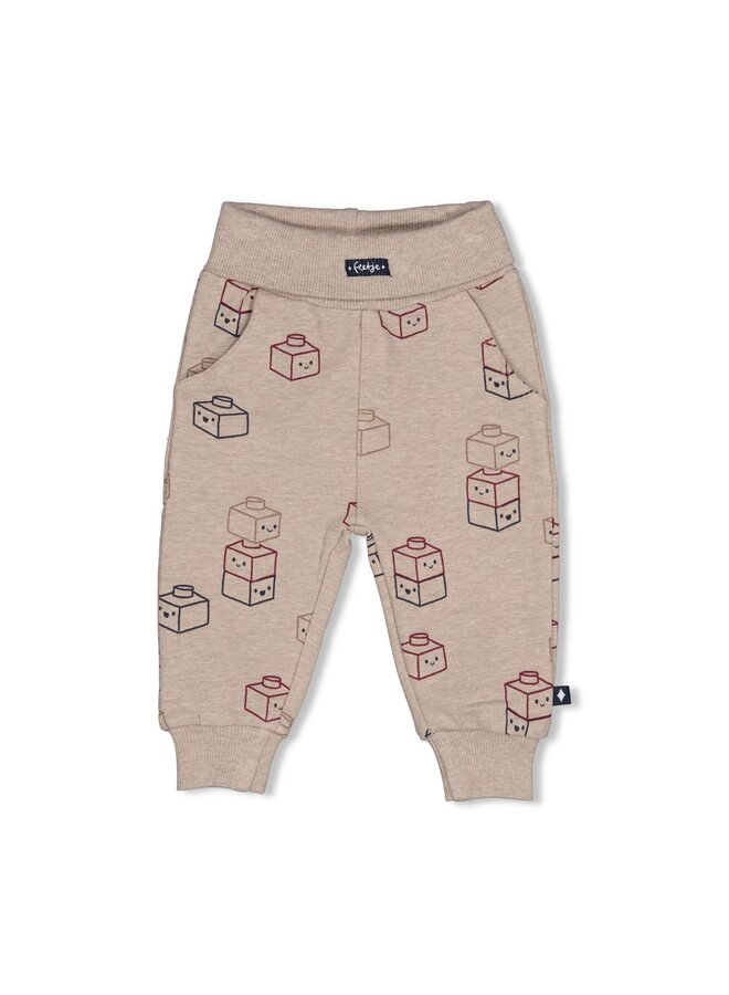 Feetje - Broek AOP - Built for fun - Taupe melange