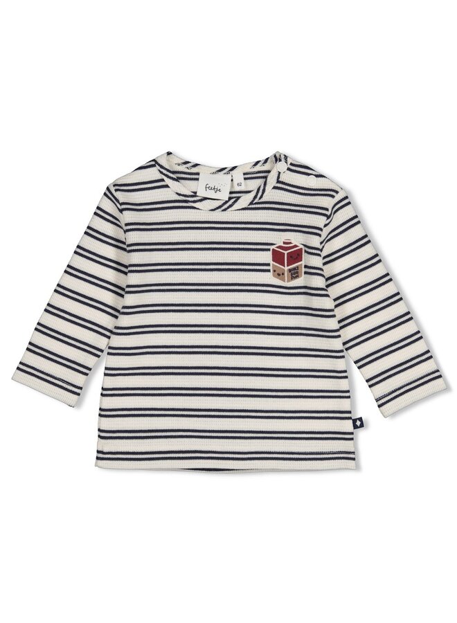 Longsleeve streep wafelstructuur - Built for fun - Marine