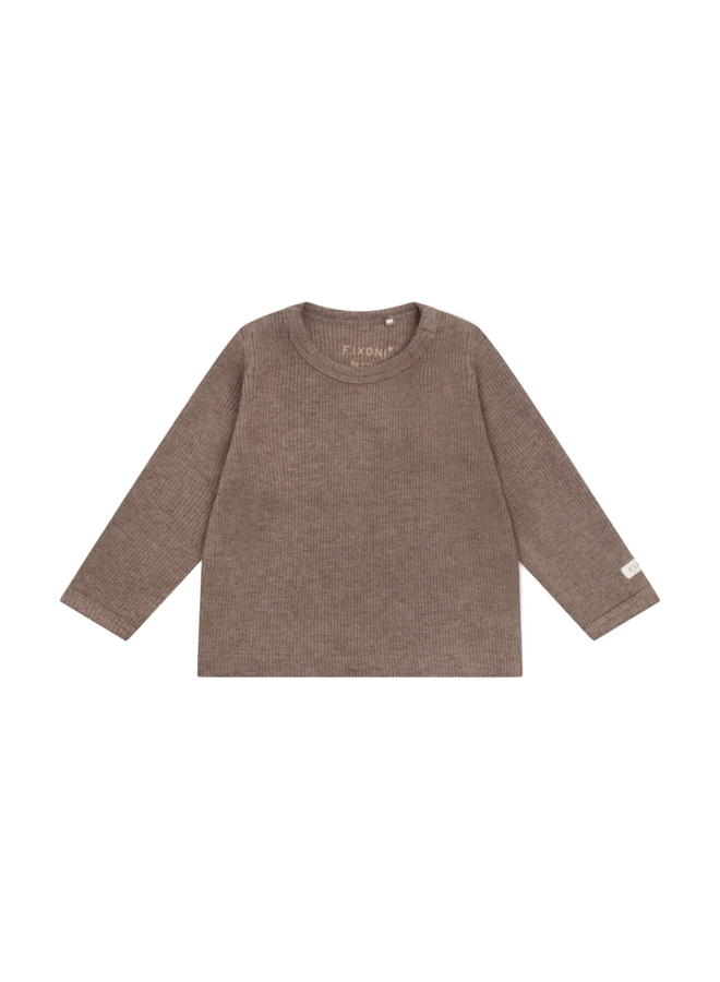 Fixoni - T-shirt ls melange rib - Mountain trial melange