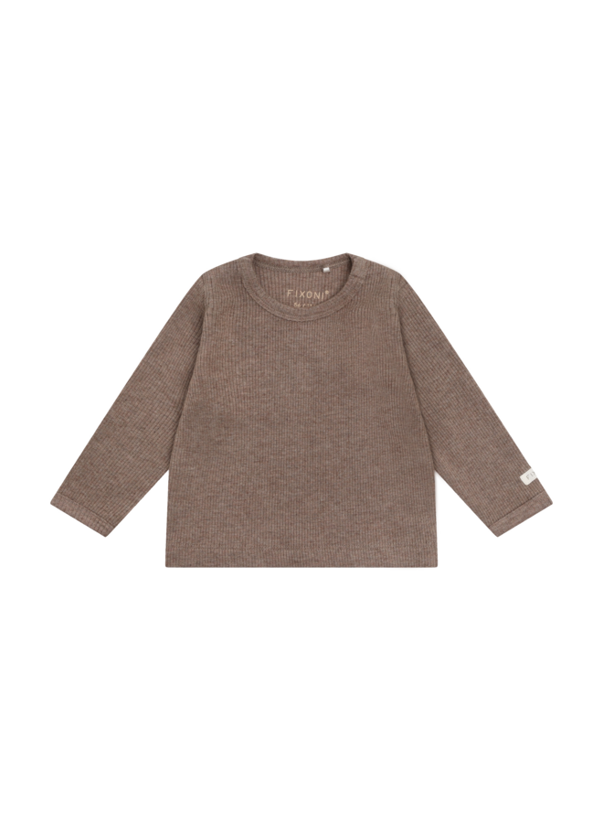 T-shirt ls melange rib - Mountain trial melange