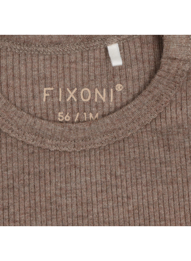 Fixoni - T-shirt ls melange rib - Mountain trial melange