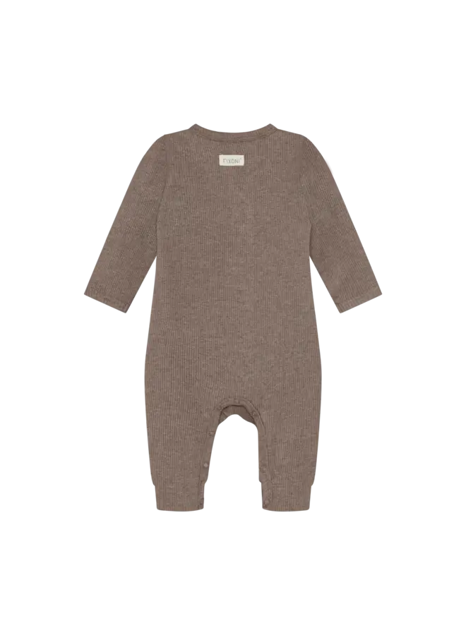 Fixoni - Romper ls melange rib - Mountain trial melange