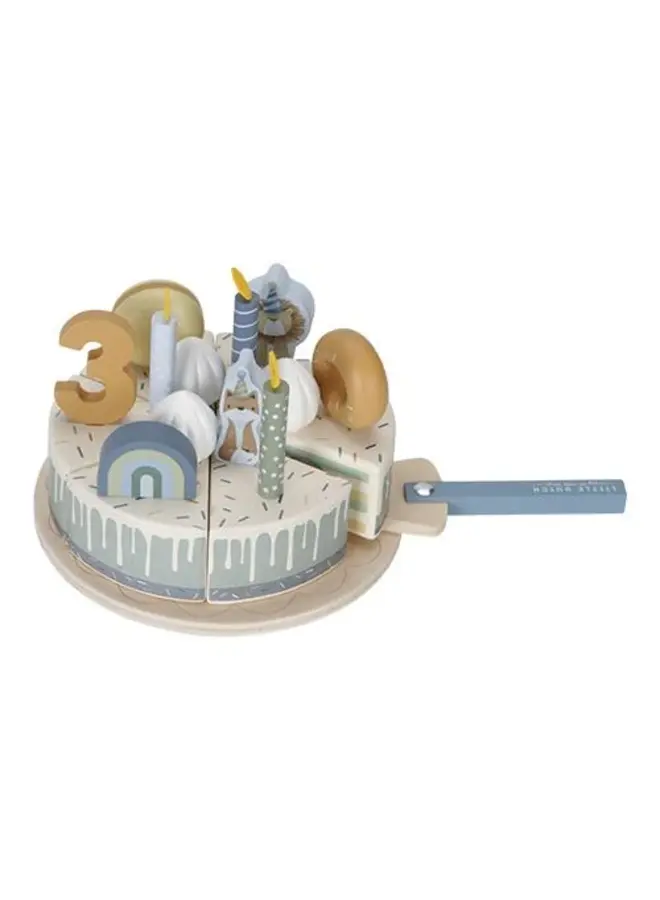 Little Dutch - Houten verjaardagstaart - Blauw