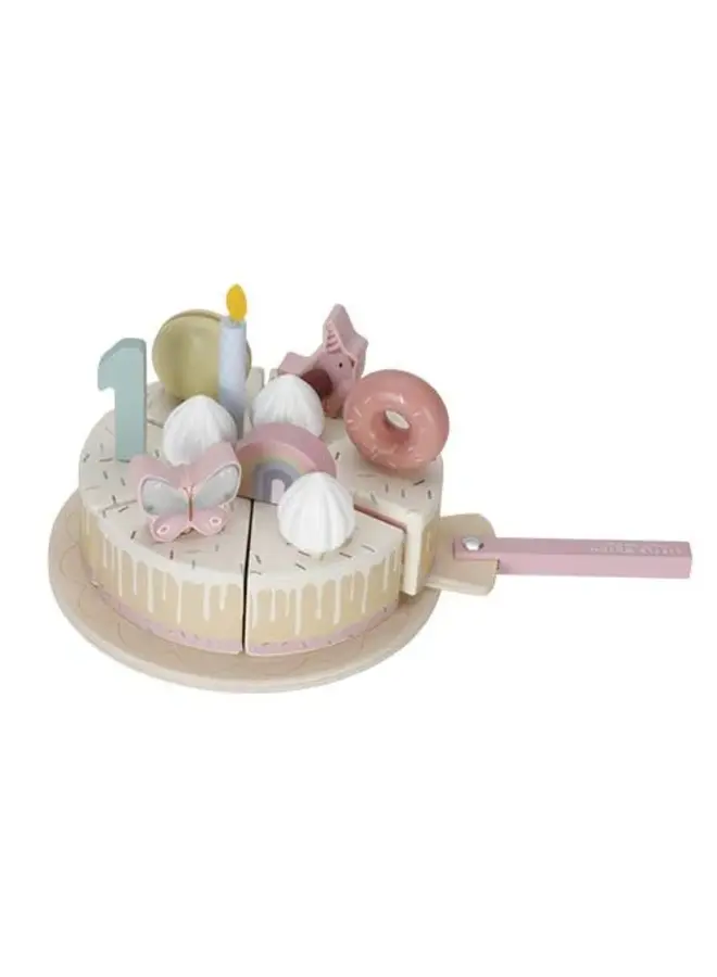 Little Dutch - Houten verjaardagstaart - Roze