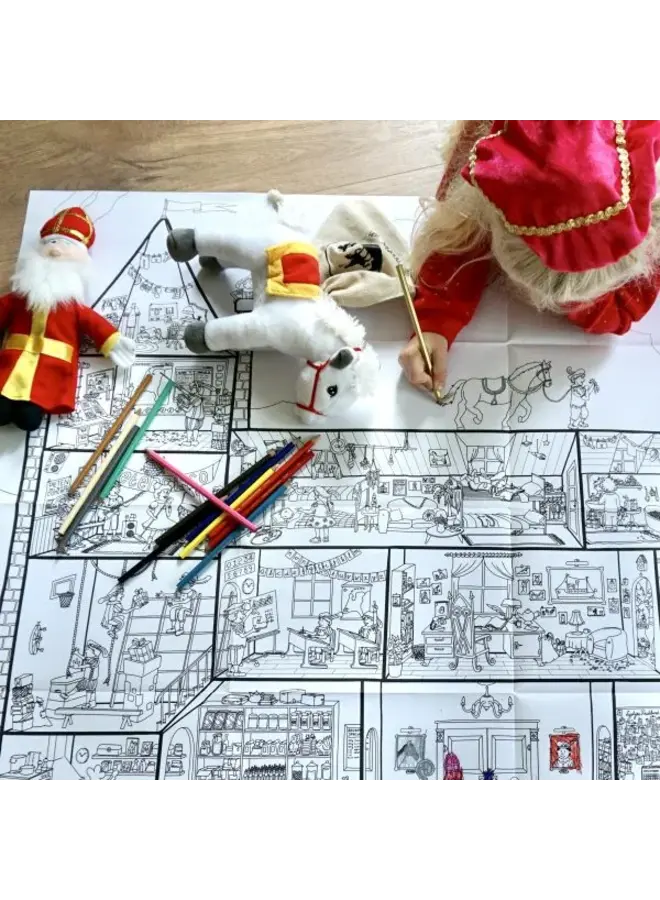 Pepijn Janzen Illustrations - De grote Sinterklaas kleurplaat