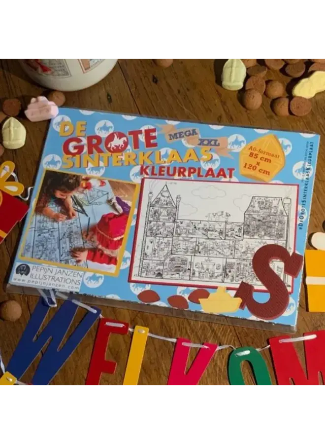 Pepijn Janzen Illustrations - De grote Sinterklaas kleurplaat