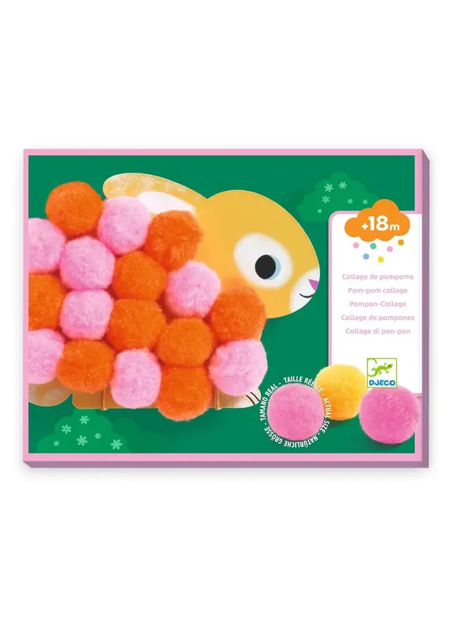 Djeco - Pompomcollages - Dieren en pompomcirkels - DJ00049