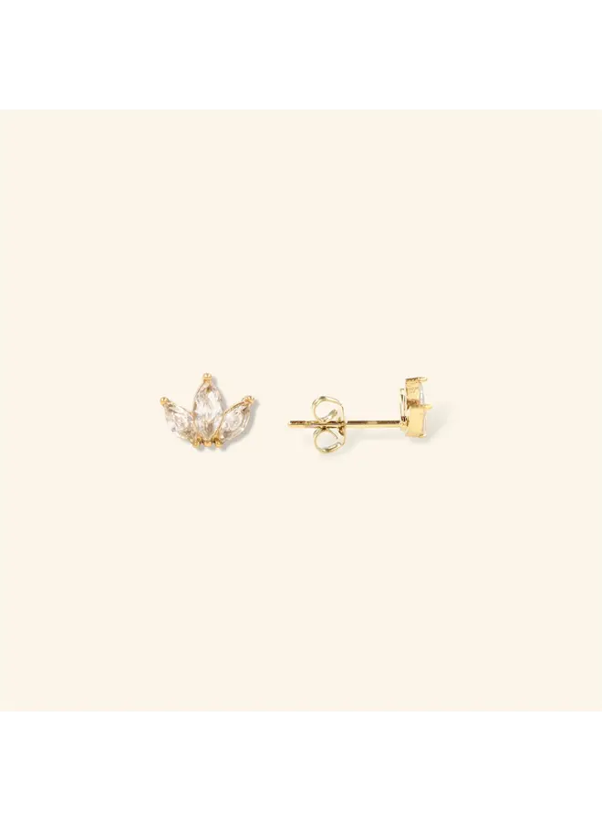 Shiny gem stud - Gold (single piece)