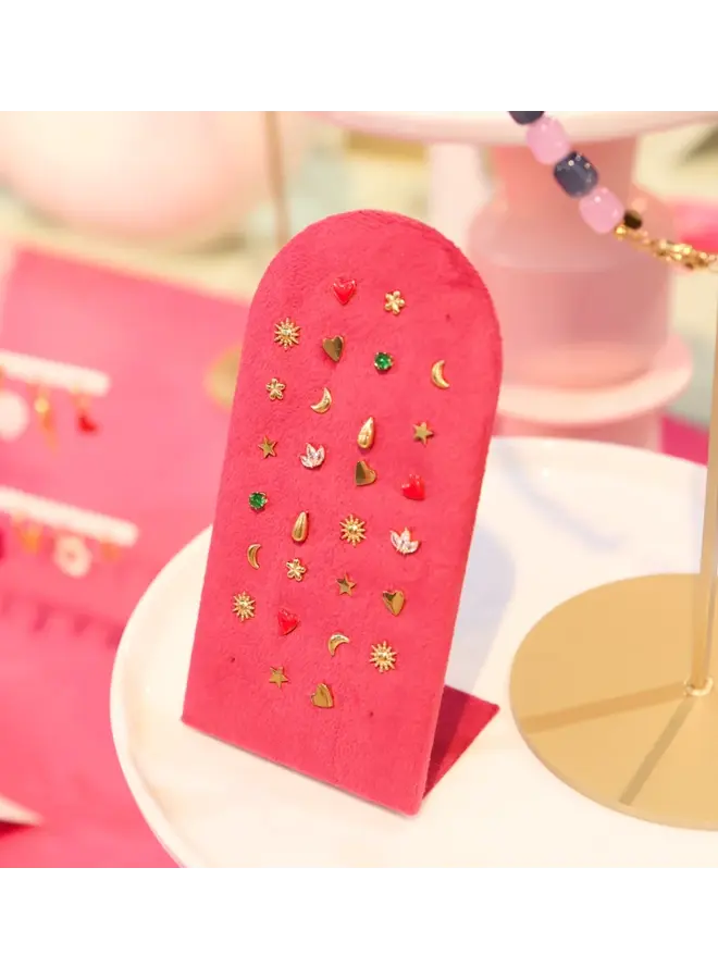 Mable. - Shiny gem stud - Gold (single piece)