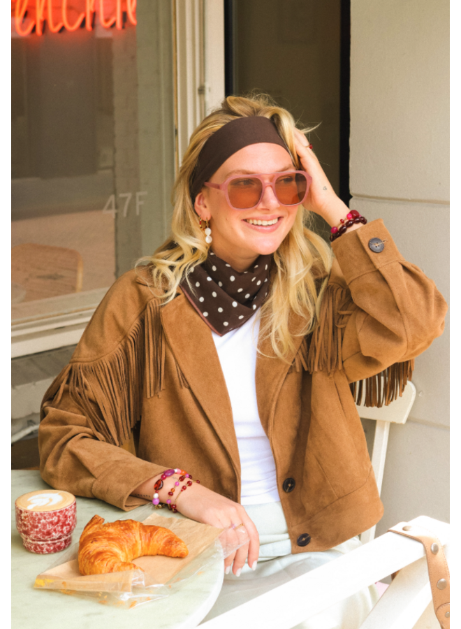 Mable. - Triangle scarf - Choco dots