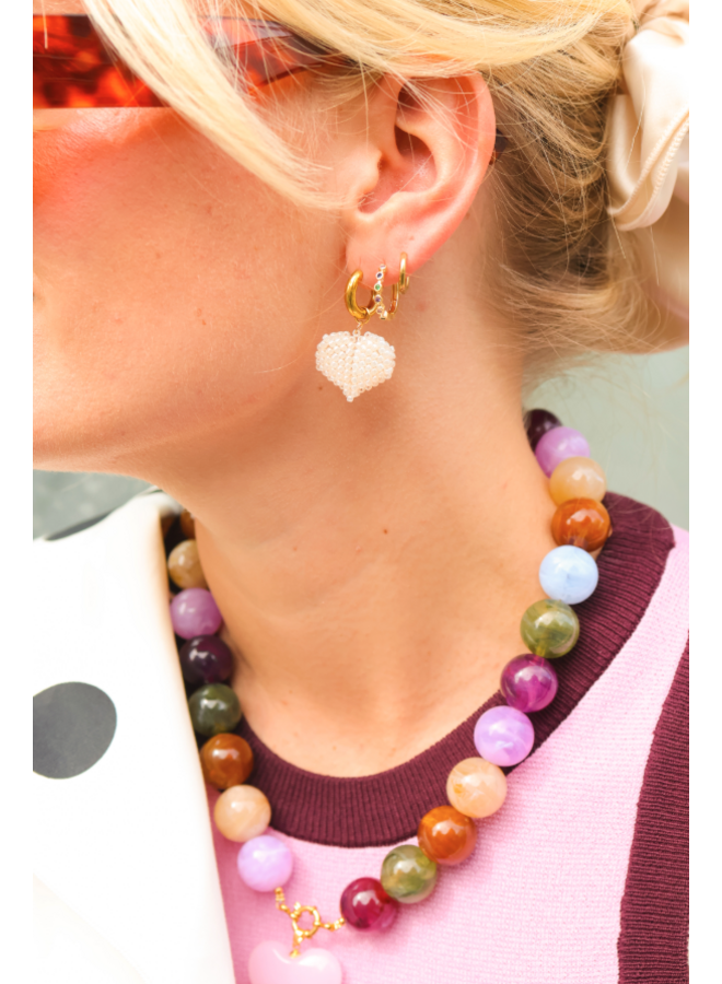 Mable. - Beaded love oorbel