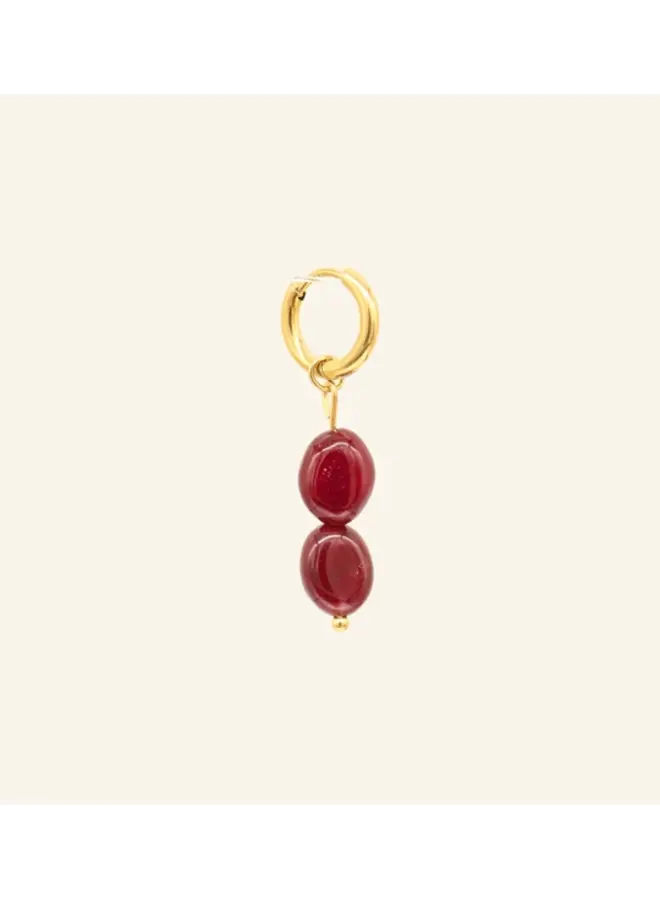 Mable. - Burgundy bloom oorbel