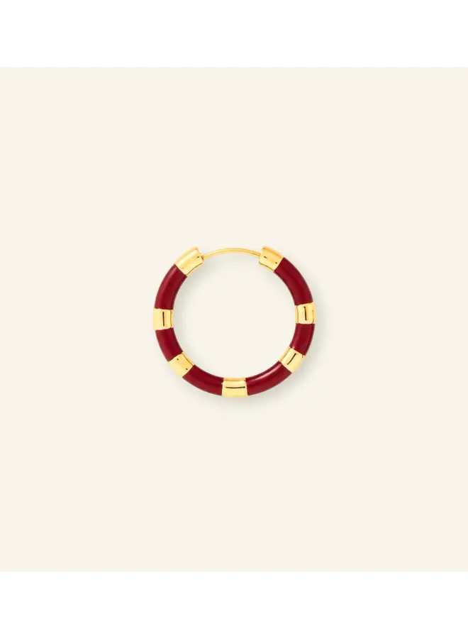 Mable. - Burgundy hoop oorbel