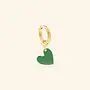 Mable. - Mini heart oorbel - Green