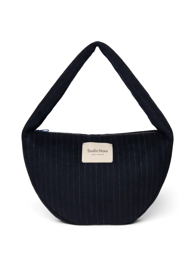 Flannel chalkstripe cross body bag - Dark blue