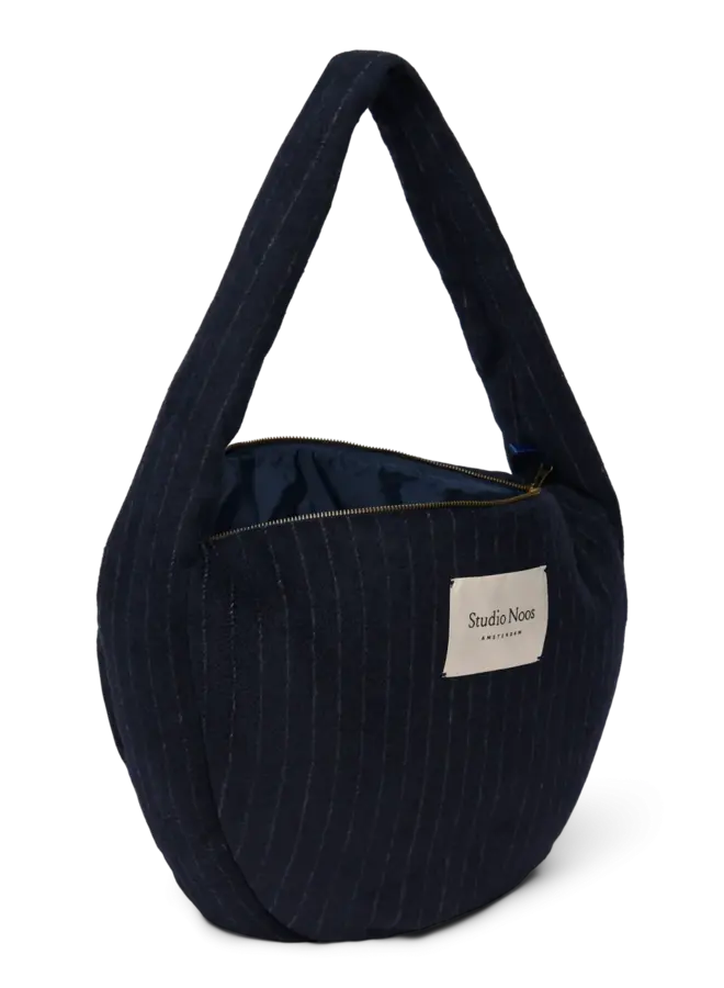 Studio Noos - Flannel chalkstripe cross body bag - Dark blue