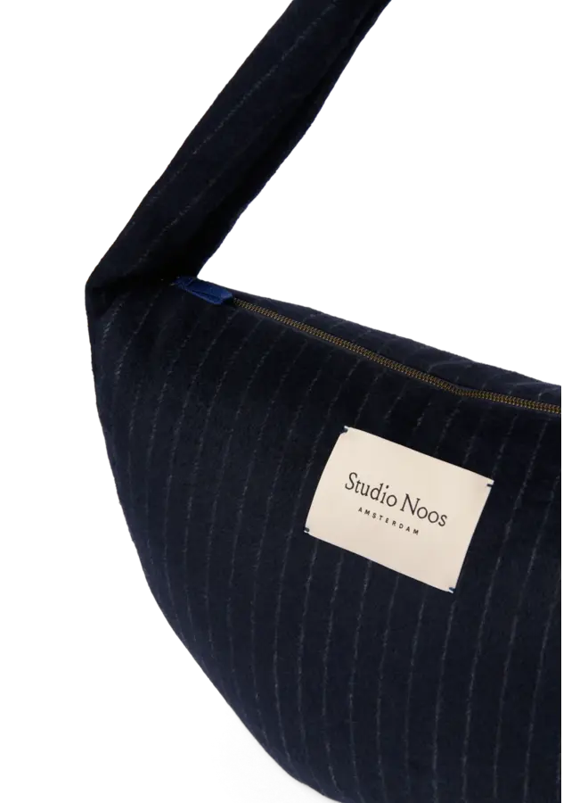 Studio Noos - Flannel chalkstripe cross body bag - Dark blue