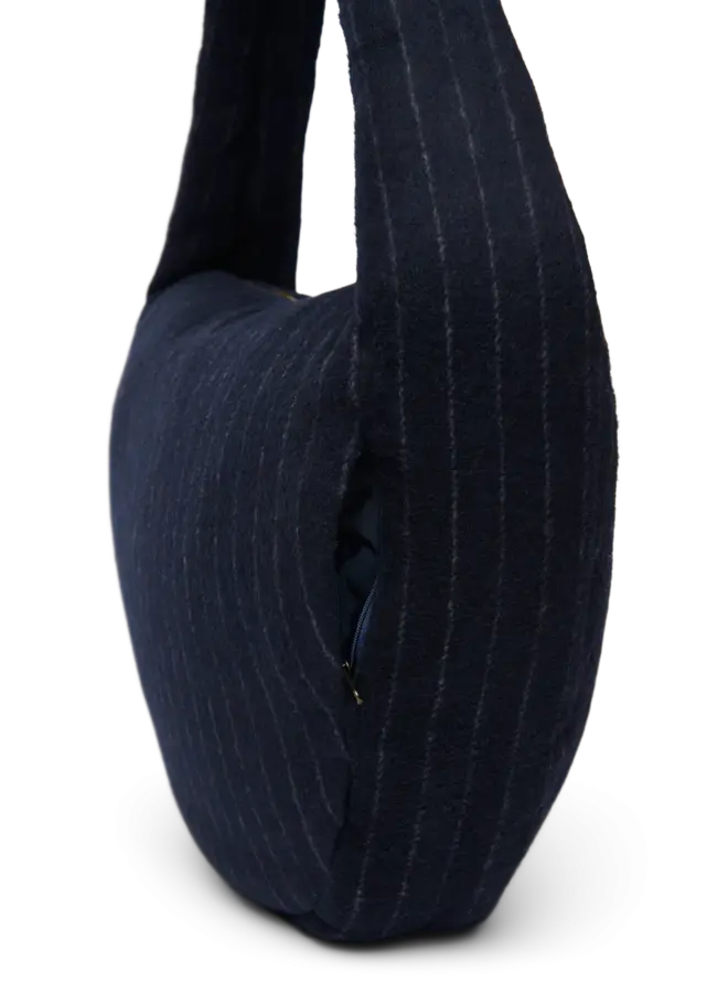 Studio Noos - Flannel chalkstripe cross body bag - Dark blue