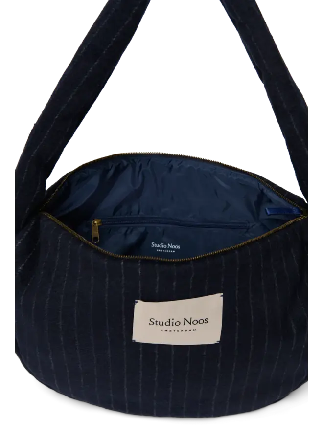 Studio Noos - Flannel chalkstripe cross body bag - Dark blue