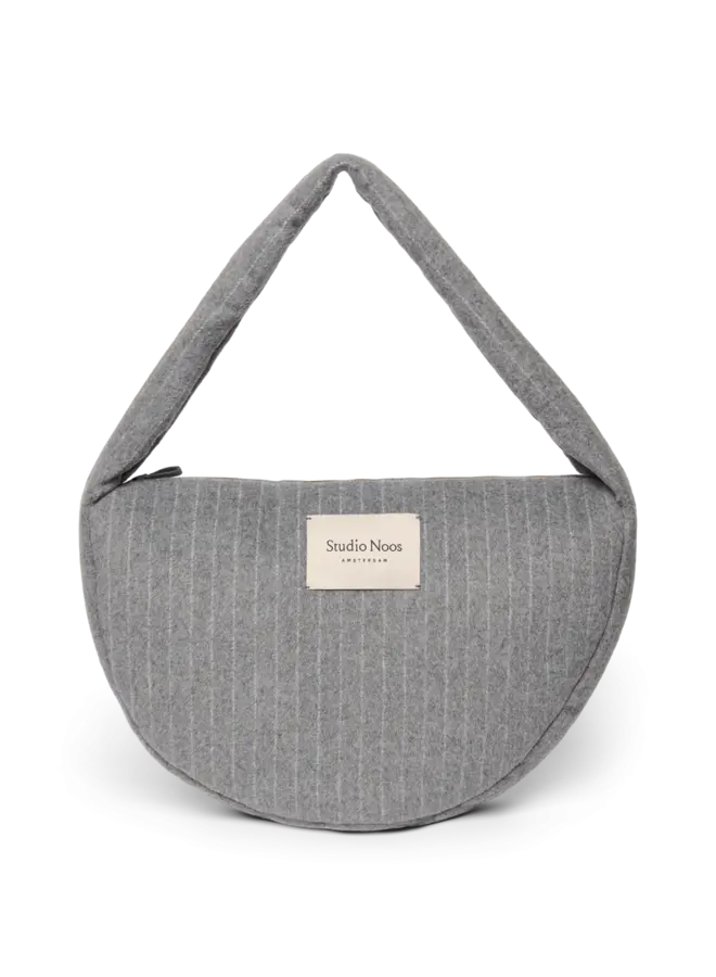 Studio Noos - Flannel chalkstripe cross body bag - Light grey