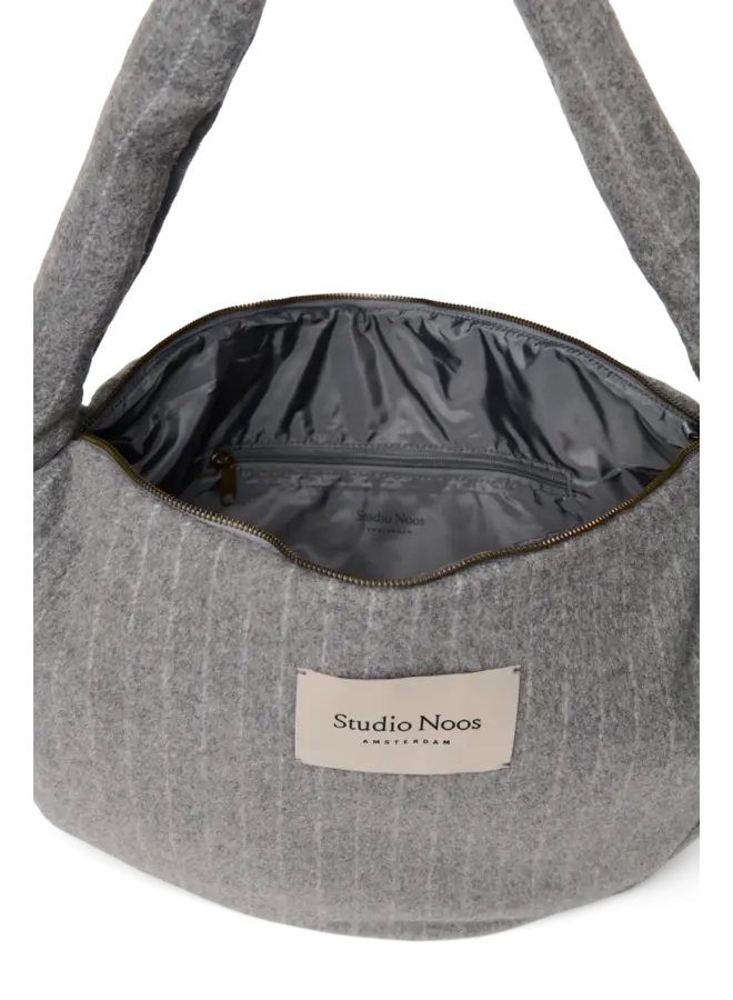 Studio Noos - Flannel chalkstripe cross body bag - Light grey