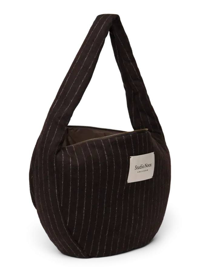 Studio Noos - Flannel chalkstripe cross body bag - Brown