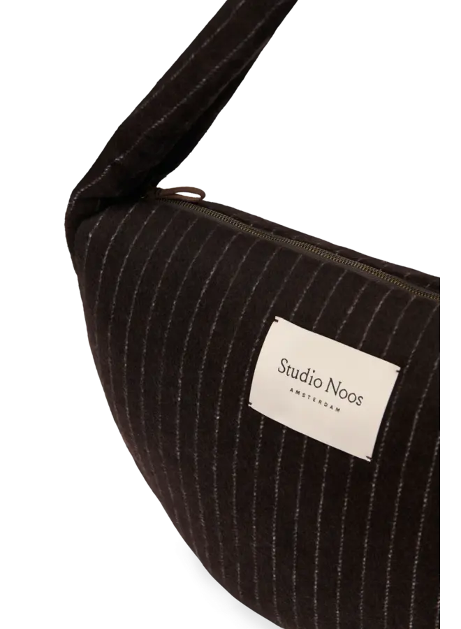 Studio Noos - Flannel chalkstripe cross body bag - Brown