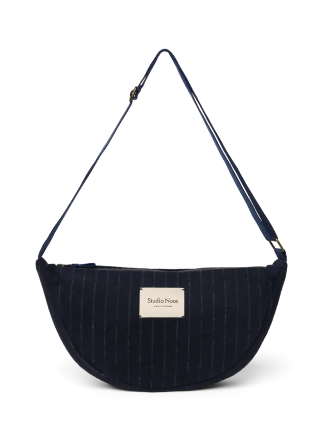Flannel chalkstripe adult fanny pack - Dark blue