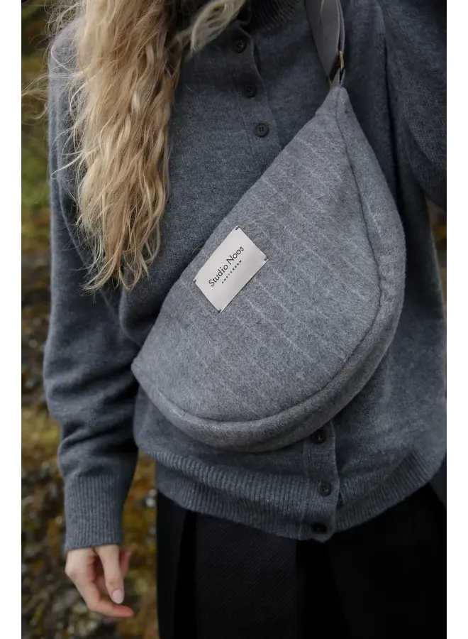 Studio Noos - Flannel chalkstripe adult fanny pack - Light grey