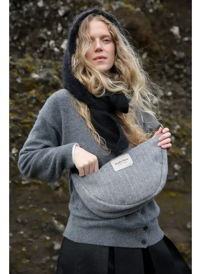 Studio Noos - Flannel chalkstripe adult fanny pack - Light grey