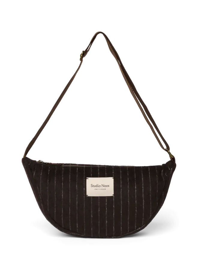 Studio Noos - Flannel chalkstripe adult fanny pack - Brown