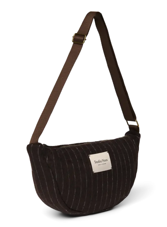 Studio Noos - Flannel chalkstripe adult fanny pack - Brown