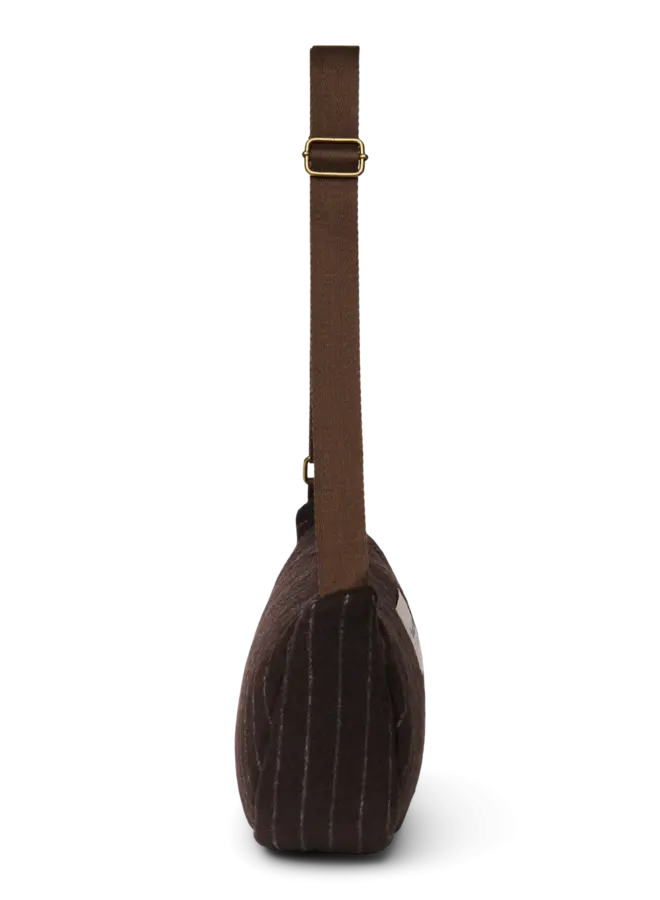 Studio Noos - Flannel chalkstripe adult fanny pack - Brown