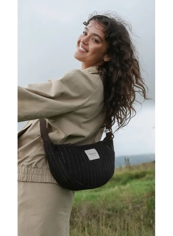 Studio Noos - Flannel chalkstripe adult fanny pack - Brown