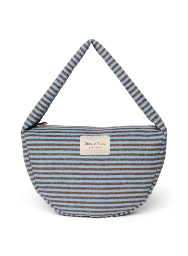Studio Noos - Stripy wool cross body bag - Light blue/Brown