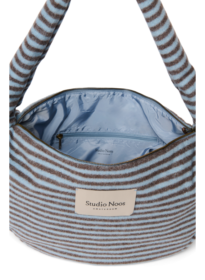 Studio Noos - Stripy wool cross body bag - Light blue/Brown