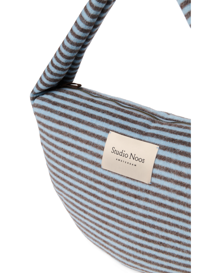 Studio Noos - Stripy wool cross body bag - Light blue/Brown
