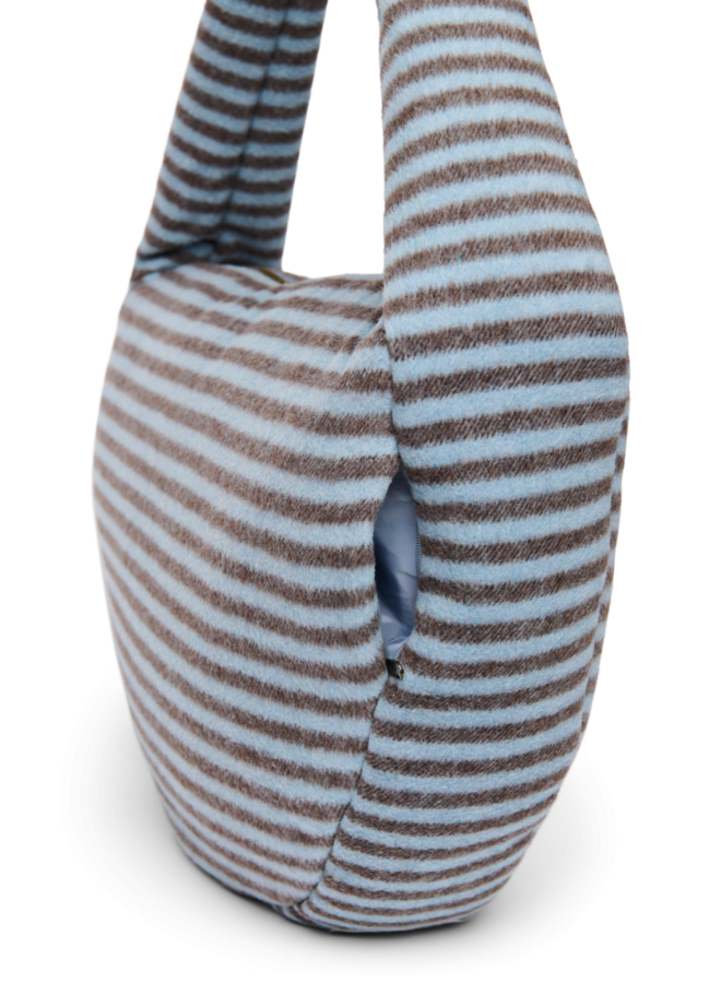Studio Noos - Stripy wool cross body bag - Light blue/Brown