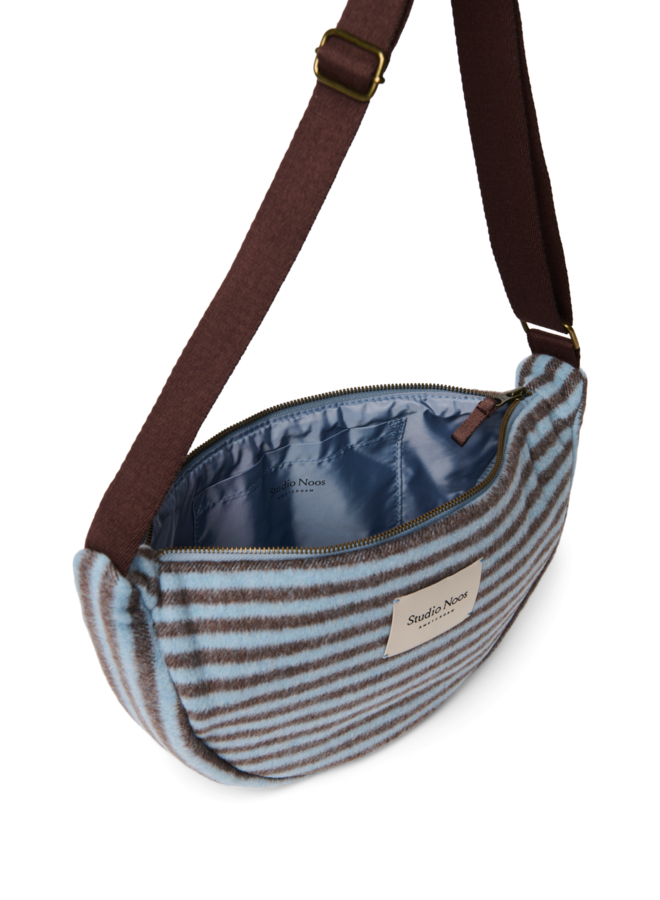 Studio Noos - Stripy wool adult fanny pack - Light blue/Brown