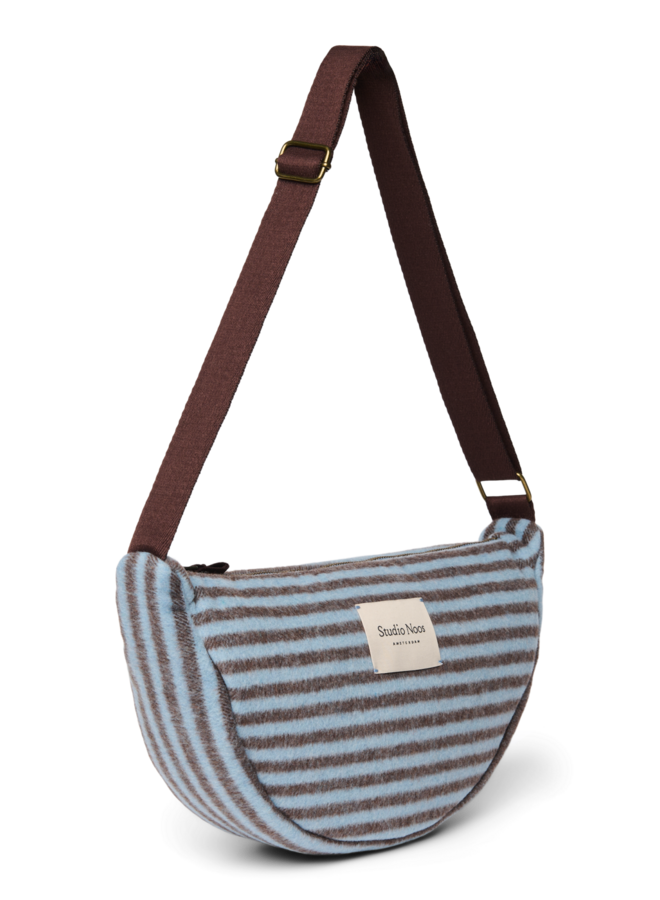 Studio Noos - Stripy wool adult fanny pack - Light blue/Brown