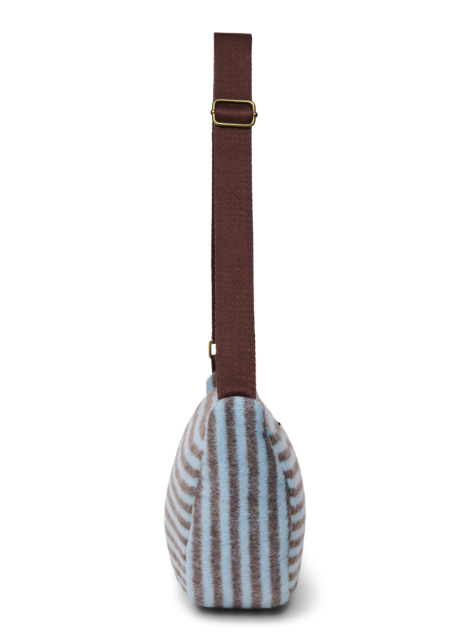 Studio Noos - Stripy wool adult fanny pack - Light blue/Brown