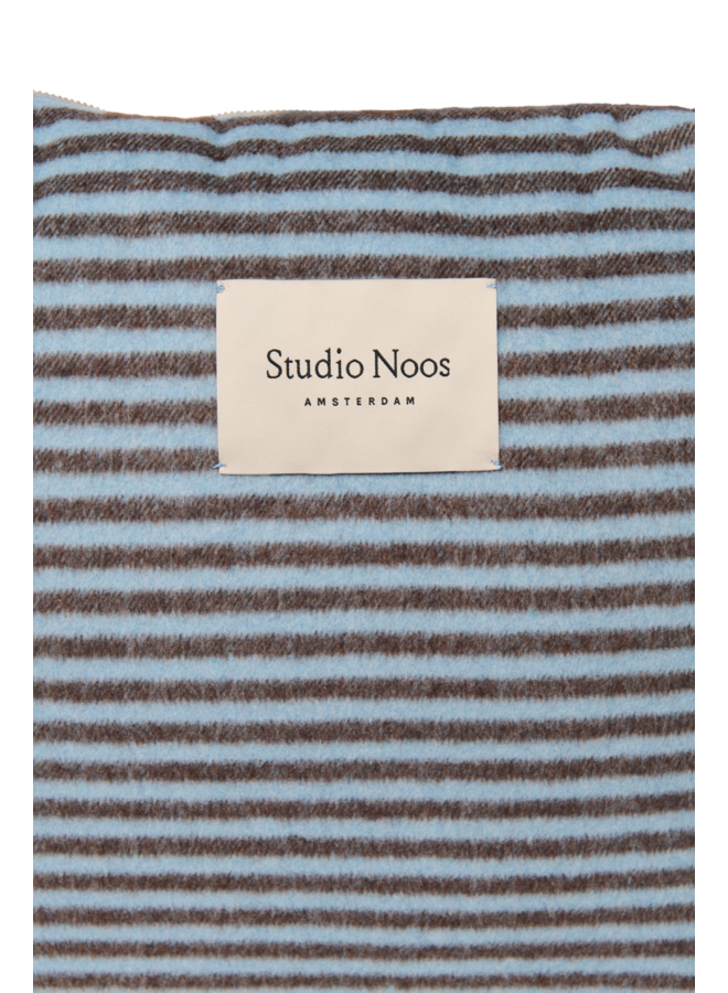 Studio Noos - Stripy wool diaper bag - Light blue/Brown