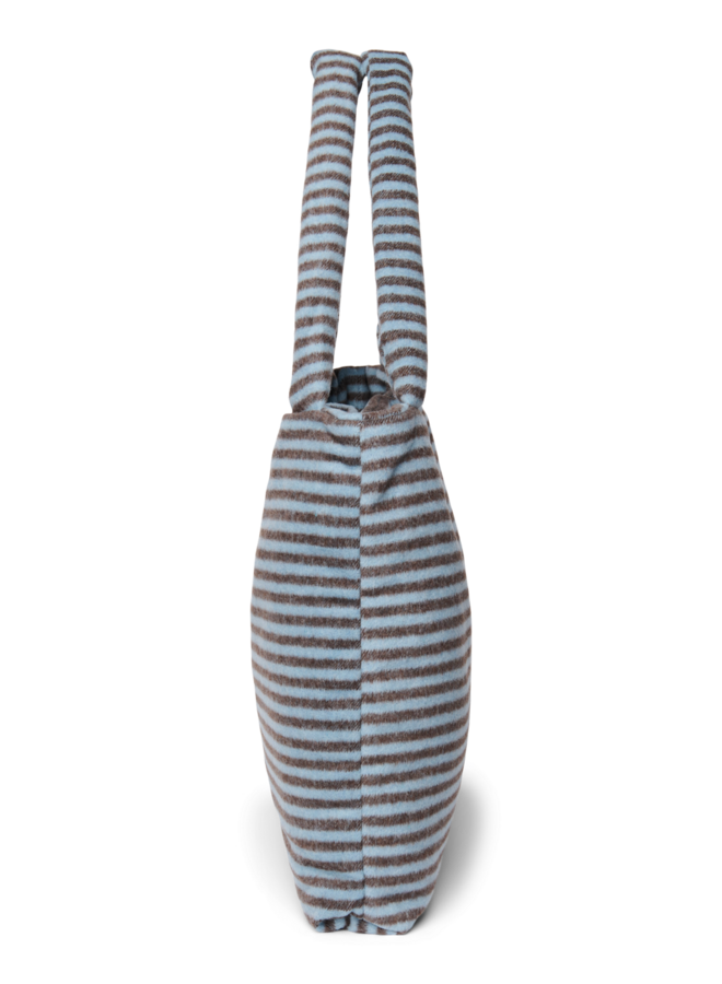 Studio Noos - Stripy wool mom bag - Light blue/Brown